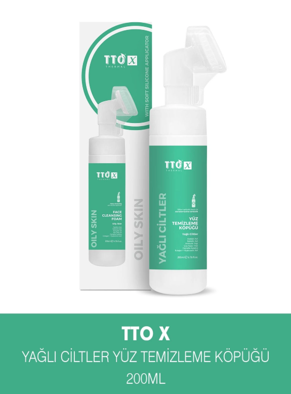TTO X Yağlı Ciltlere Özel Çay Ağacı Içeren Aplikatörlü Yüz Köpüğü Yağlı Ciltler İçin 200 Ml