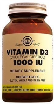 Solgar Vitamin D3 1000 IU 100 Kapsül