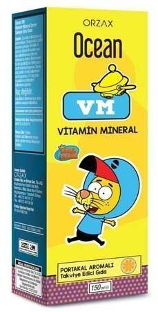 Ocean VM Vitamin+Mineral Portakal Aromalı Şurup 150 ml
