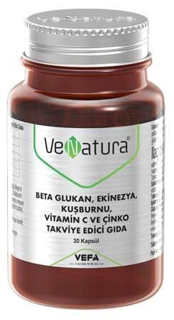 VeNatura Beta Glukan Ekinezya Kuşburnunu Vitamin C Çinko 30 Kapsül