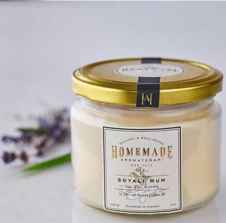 Homemade Soyalı Mum - Karanfil & Tarçın & Portakal Uçucu Yağları