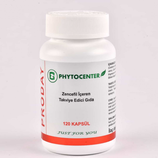 Phytocenter PRODAY Propolis, Zencefil ve C Vitamini İçeren Takviye Edici Gıda 120 Kapsül
