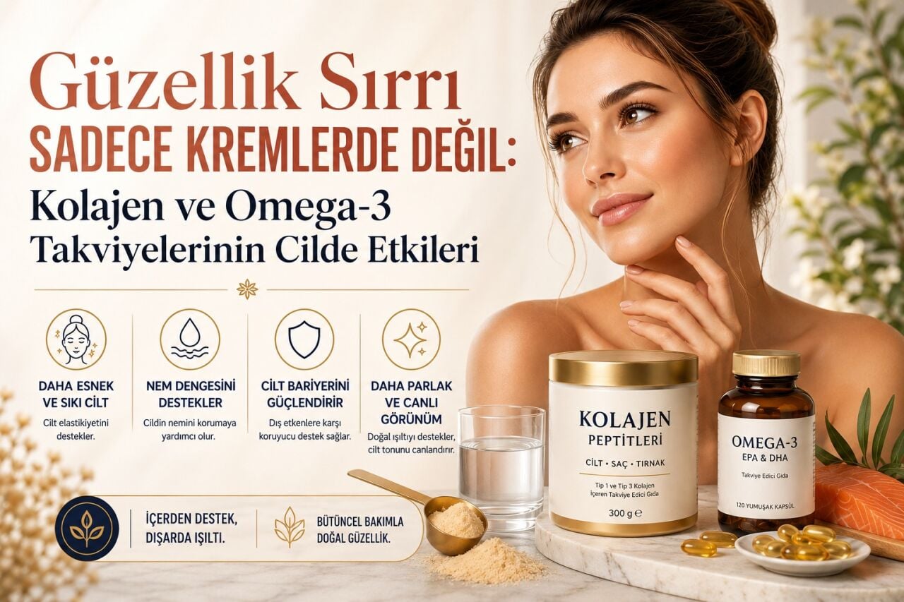 Güzellik Sırrı Sadece Kremlerde Değil: Kolajen ve Omega-3 Takviyelerinin Cilde Etkileri
