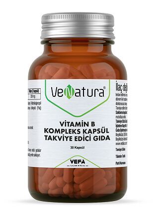 VeNatura Vitamin B Kompleks Kapsül Takviye Edici Gıda 30 Kapsül