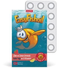 Easy Fishoil Çilek ve Limon Aromalı Balık Yağı 30 Çiğnenebilir Jel Form