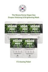 The Nicess Vegan Sea Grapes Vitalizing & Brightening Mask(5'li Avantaj Paket)