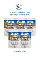 The Nicess Vegan Cactus Hydrating & Elasticity Mask(5'Lİ Avantajlı Paket)