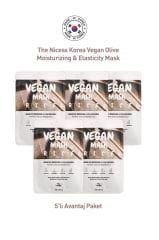 The Nicess Korea Vegan Olive Moisturizing & Elasticity Mask(5'li Avantaj Paket)