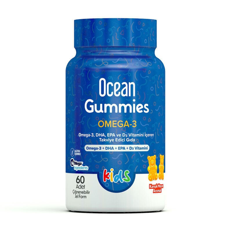 Ocean Gummies Omega-3 Kids 60 Adet Çiğnenebilir Jel Form