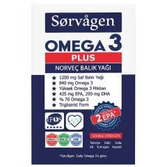 Sorvagen Omega 3 Plus Norveç Balık Yağı 1200 mg 60 Kapsül