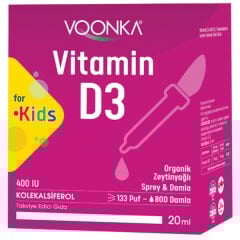 Voonka Vitamin D3 Kids Çocuklar İçin Sprey 20 ml