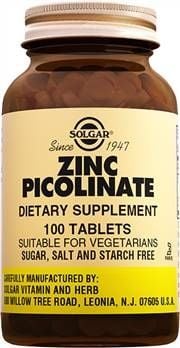 Solgar Zinc Picolinate 15 mg 100 Tablet