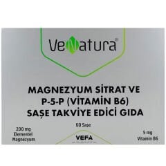 Venatura Magnezyum Sitrat P-5-P Vitamin B6 60 Saşe