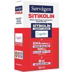 Sorvagen Smart Sitikolin DHA Omega 3 ve B12 30 Kapsül