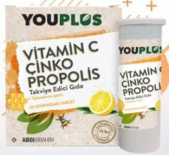 Youplus Vitamin C Çinko Propolis 20 Efervesan Tablet