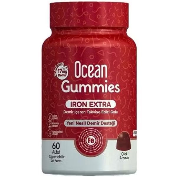 Orzax Ocean Gummies Iron Extra 60 Adet Çİğnenebilir Jel Form