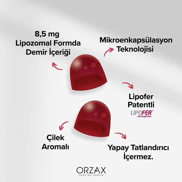 Orzax Ocean Gummies Iron 60 Adet Çiğnenebilir Jel Form