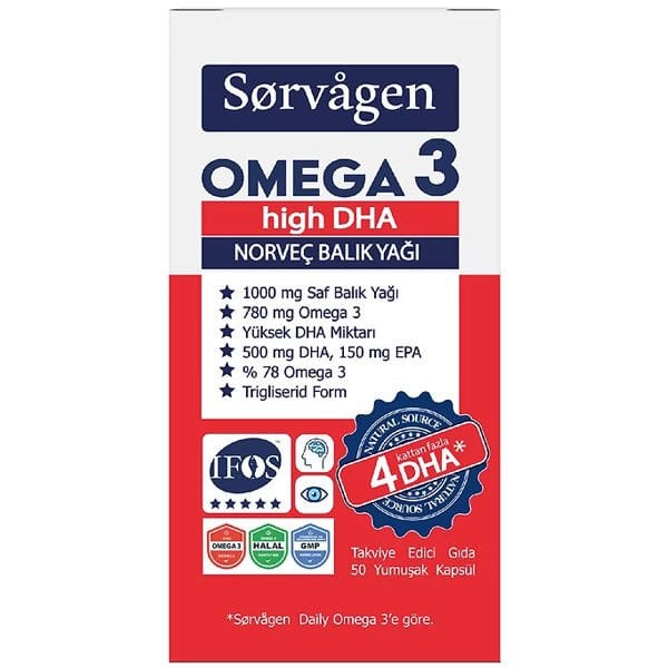Sorvagen Omega 3 High DHA Norveç Balık Yağı 50 Kapsül