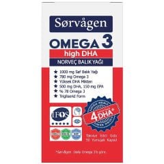 Sorvagen Omega 3 High DHA Norveç Balık Yağı 50 Kapsül