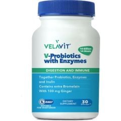 Velavit V-Probiotics with Enzymes 30 Kapsül