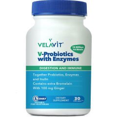 Velavit V-Probiotics with Enzymes 30 Kapsül
