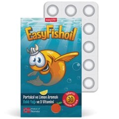 Easy Fishoil Portakal ve Limon Aromalı Balık Yağı 30 Çiğnenebilir Jel Form