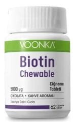 Voonka Biotin Chewable 60 Çiğneme Tableti 5000 mcg