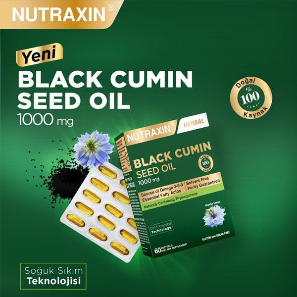 Nutraxin Çörek Otu Yağı 1000 mg 60 Kapsül