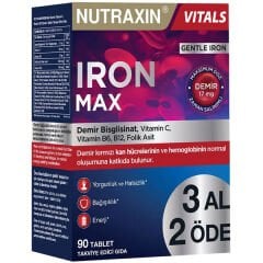 Nutraxin Iron Max 90 Tablet 3 Al 2 Öde