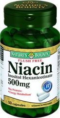 Nature's Bounty Flush Free Niacin 500 mg 50 Kapsül
