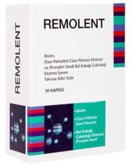 Remolent Biotin Cüce Palmiye Ekstresi Ve Bal Kabağı Çekirdeği Ekstresi İçeren Takviye Edici Gıda