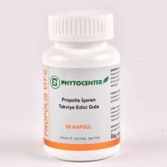 Phytocenter VIT-C Propolis, Zerdeçal ve C Vitamini İçeren Takviye Edici Gıda 60 Kapsül