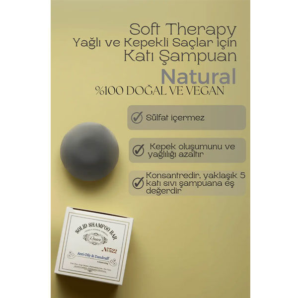 Rosece Katı Şampuan Bar 80 gr Kepekli ve Yağlı Saç Tipleri İçin