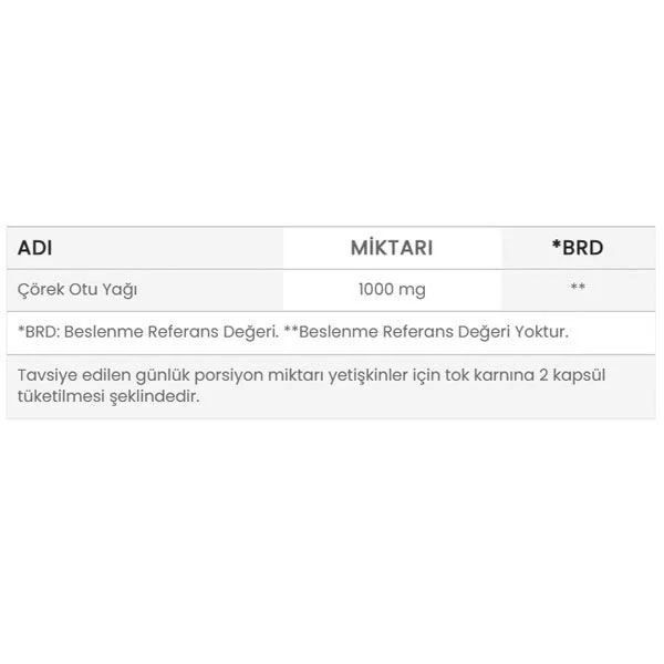 Ocean Çörek Otu Yağı 1000 mg 60 Kapsül 1 Alana 1 Bedava