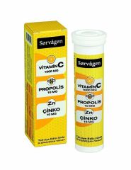 Sorvagen Vitamin C 1000 mg Propolis, Çinko 20 Efervesan Tablet