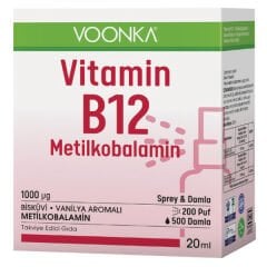 Voonka Vitamin B12 Oral Sprey ve Damla 20ml