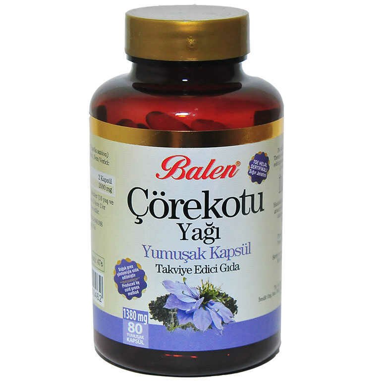 Balen Çörekotu Yağı Yumuşak Kapsül 1380 mg x 80 Kapsül